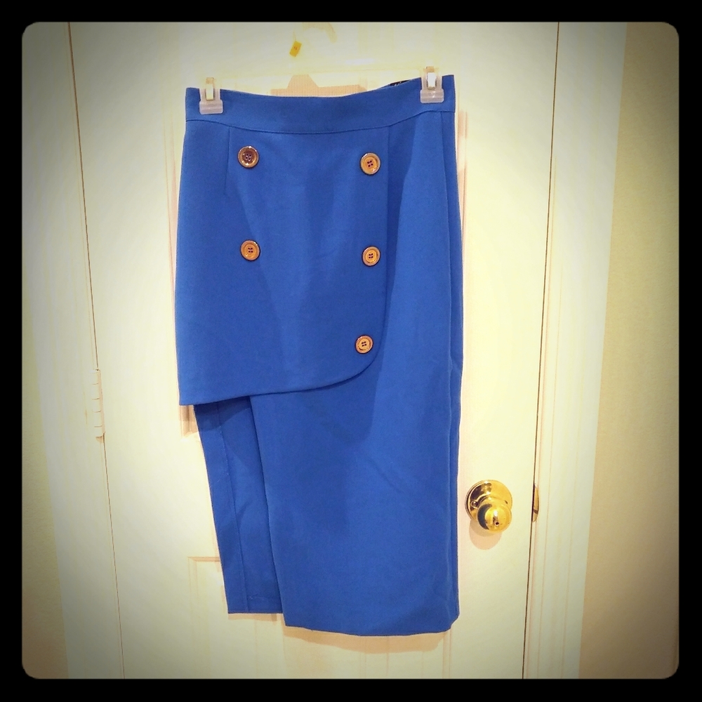 Asymmetric Button Skirt